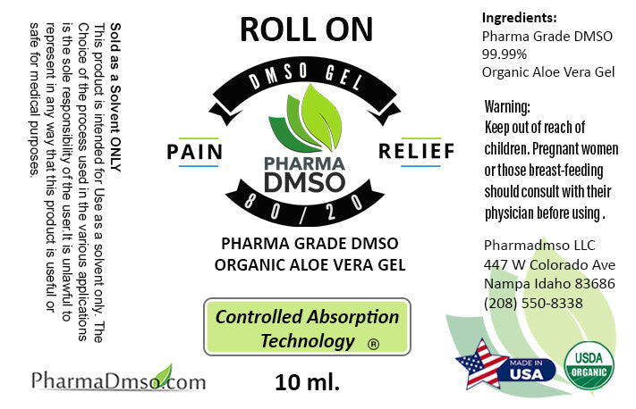 DMSO 80/20 Roll-On 10ml Clinical Grade DMSO 99.996% filtered