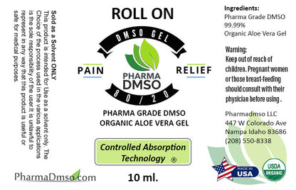 DMSO 80/20 Roll-On 10ml Clinical Grade DMSO 99.996% filtered