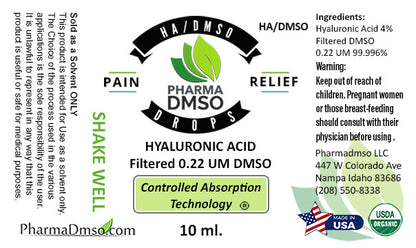 Hyaluronic Acid with Clinical DMSO Drops 10ml - Glass Dropper Included