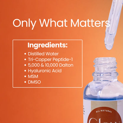 GLOW Serum Copper Tri-Peptide / 2 weights of Hyaluronic Acid/ MSM