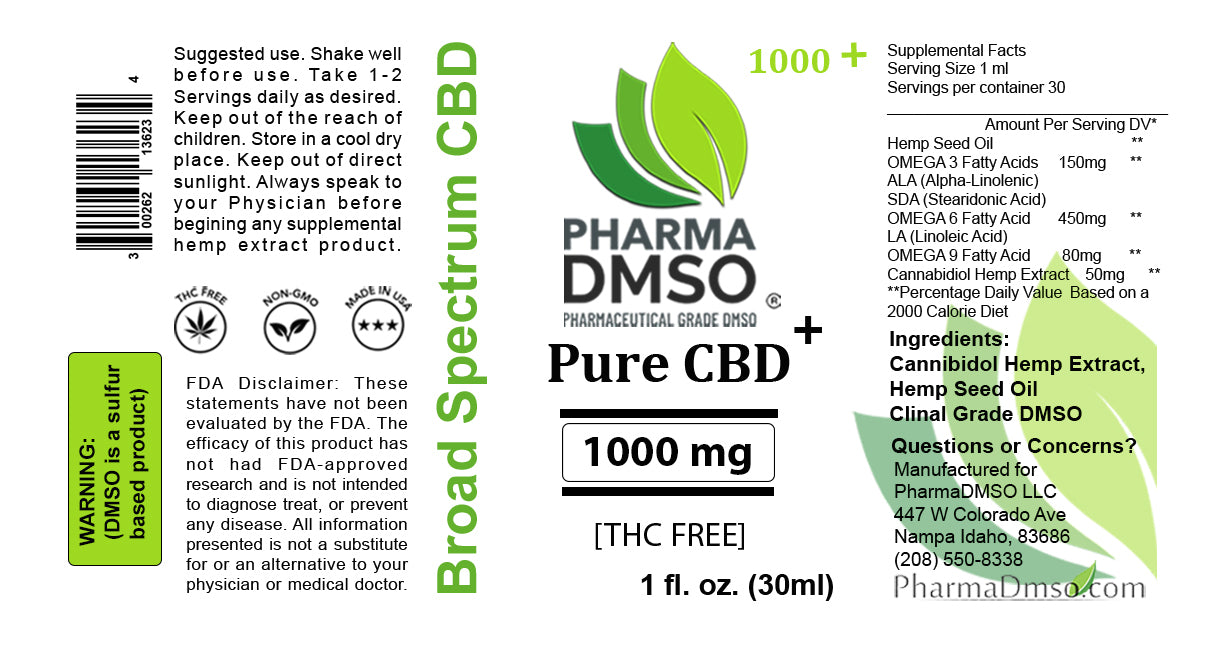 CBD Isolate Tincture - 1000-3000mg CBD+ Broad Spectrum CBD Isolate Tincture NO THC Unflavored With Dropper