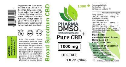 CBD Isolate Tincture - 1000-3000mg CBD+ Broad Spectrum CBD Isolate Tincture NO THC Unflavored With Dropper