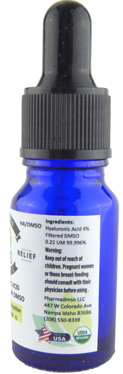 Hyaluronic Acid with Clinical DMSO Drops 10ml - Glass Dropper Included