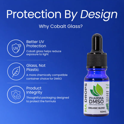 Hyaluronic Acid with Clinical DMSO Drops 10ml - Glass Dropper Included
