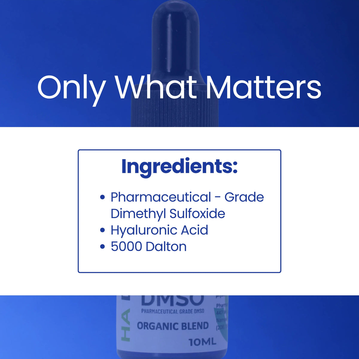 Hyaluronic Acid with Clinical DMSO Drops 10ml - Glass Dropper Included