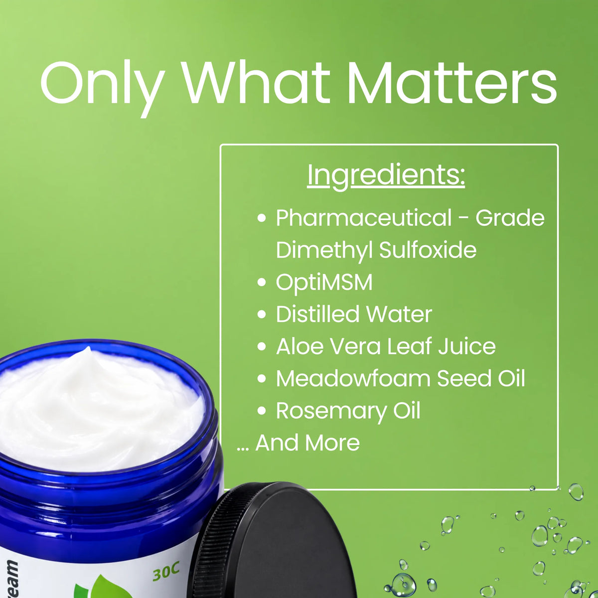 MSM30 Cream – 30% MSM with DMSO in a Rosemary Cream Base