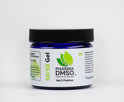 Jar of Pharma DMSO 50/50 Gel on a white background